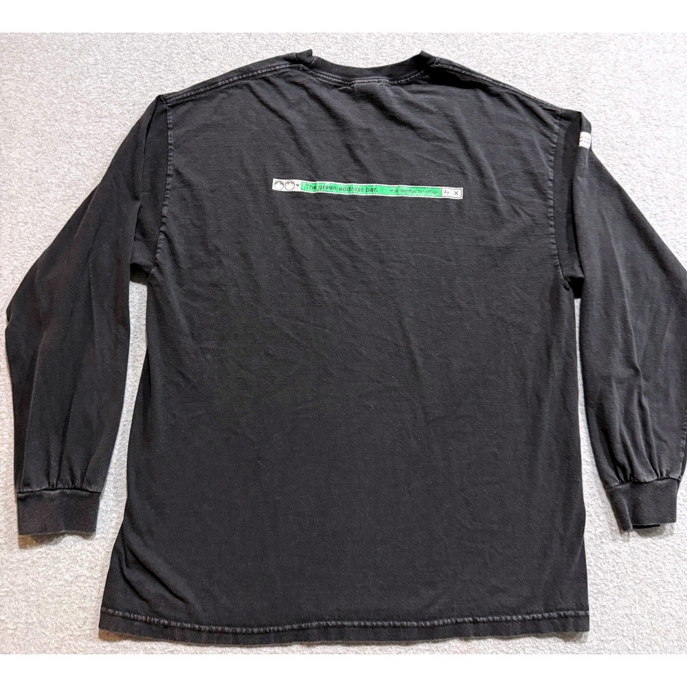 Y2K Long Sleeve Shirt Black Meet Me At The Bar Verisign XL Mens - Picture 3 of 12